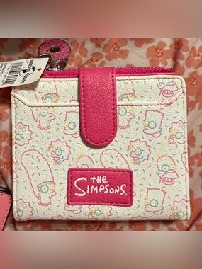 From Universal Studios The Simpsons Pink & White Wallet - Character Print